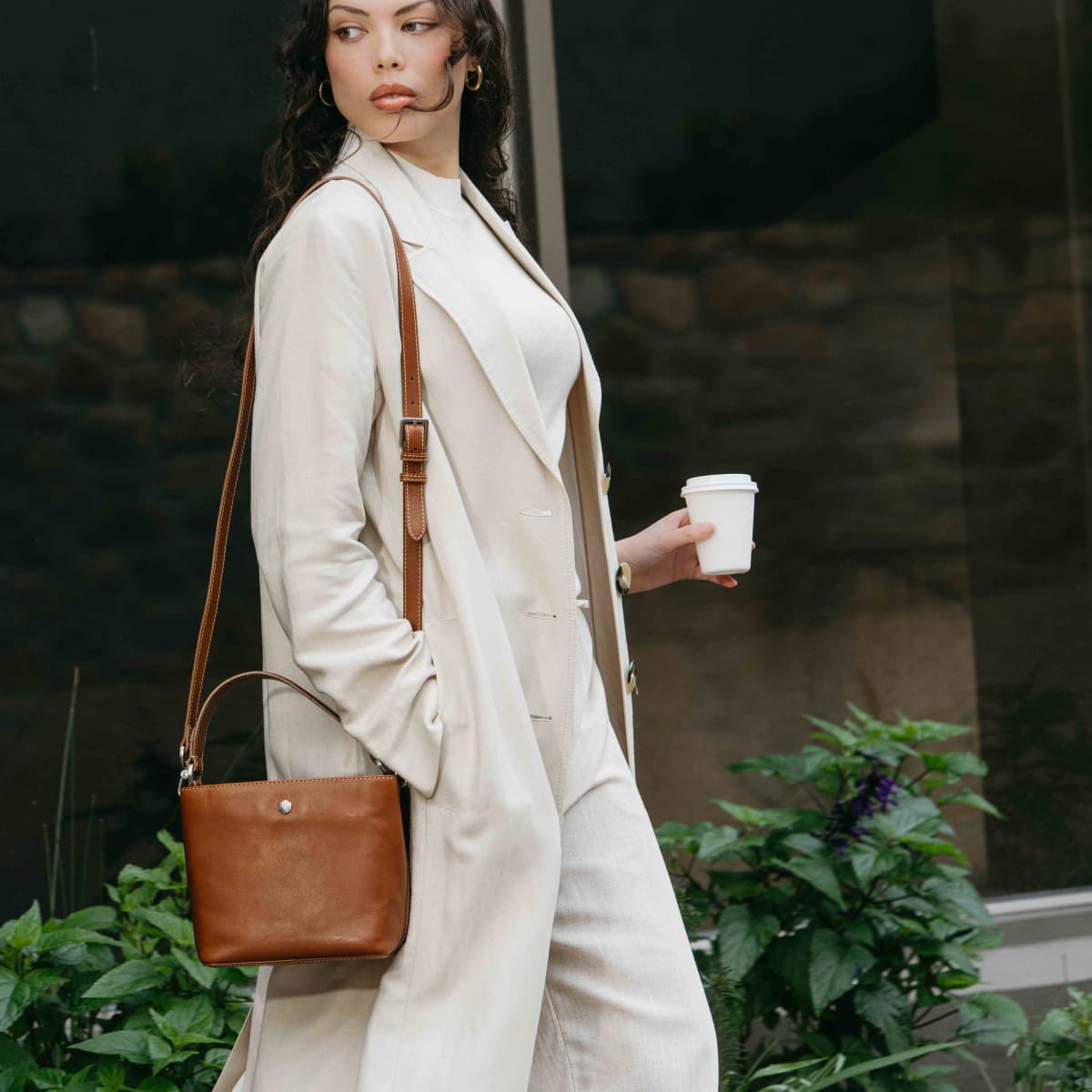 Leather Bucket Bag