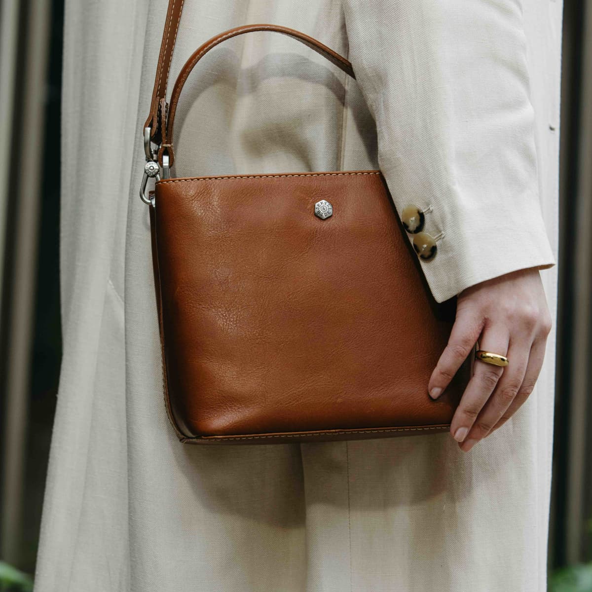 Leather Bucket Bag