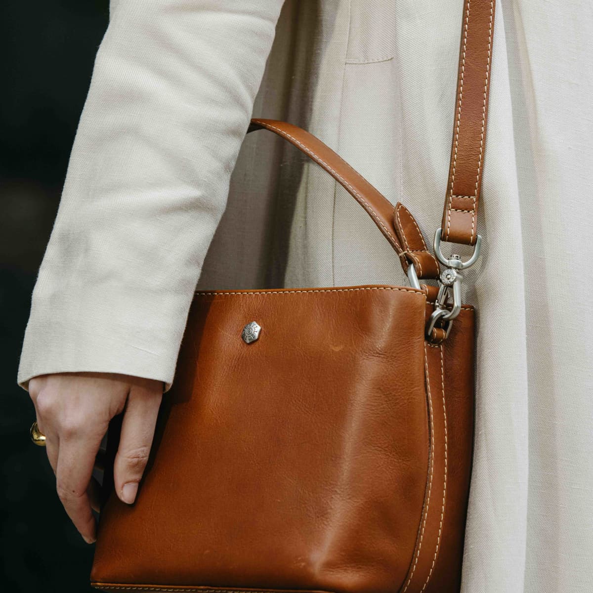 Leather Bucket Bag