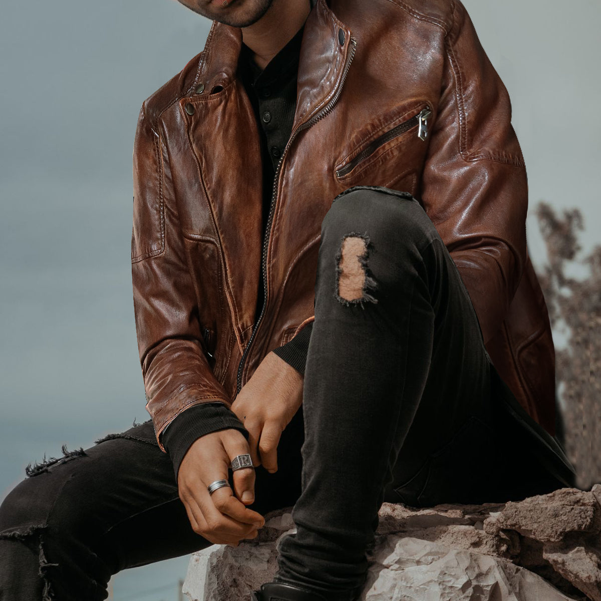 Danny Biker Jacket Sunset Brown