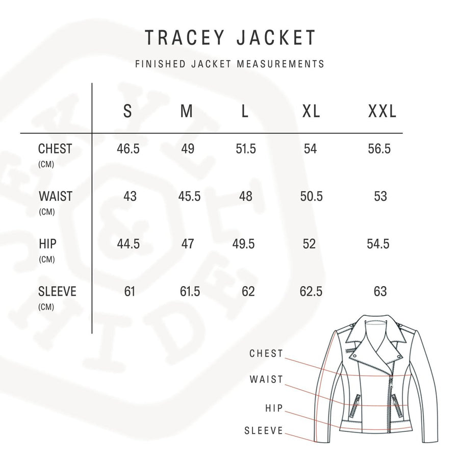 Tracey Jacket size chart