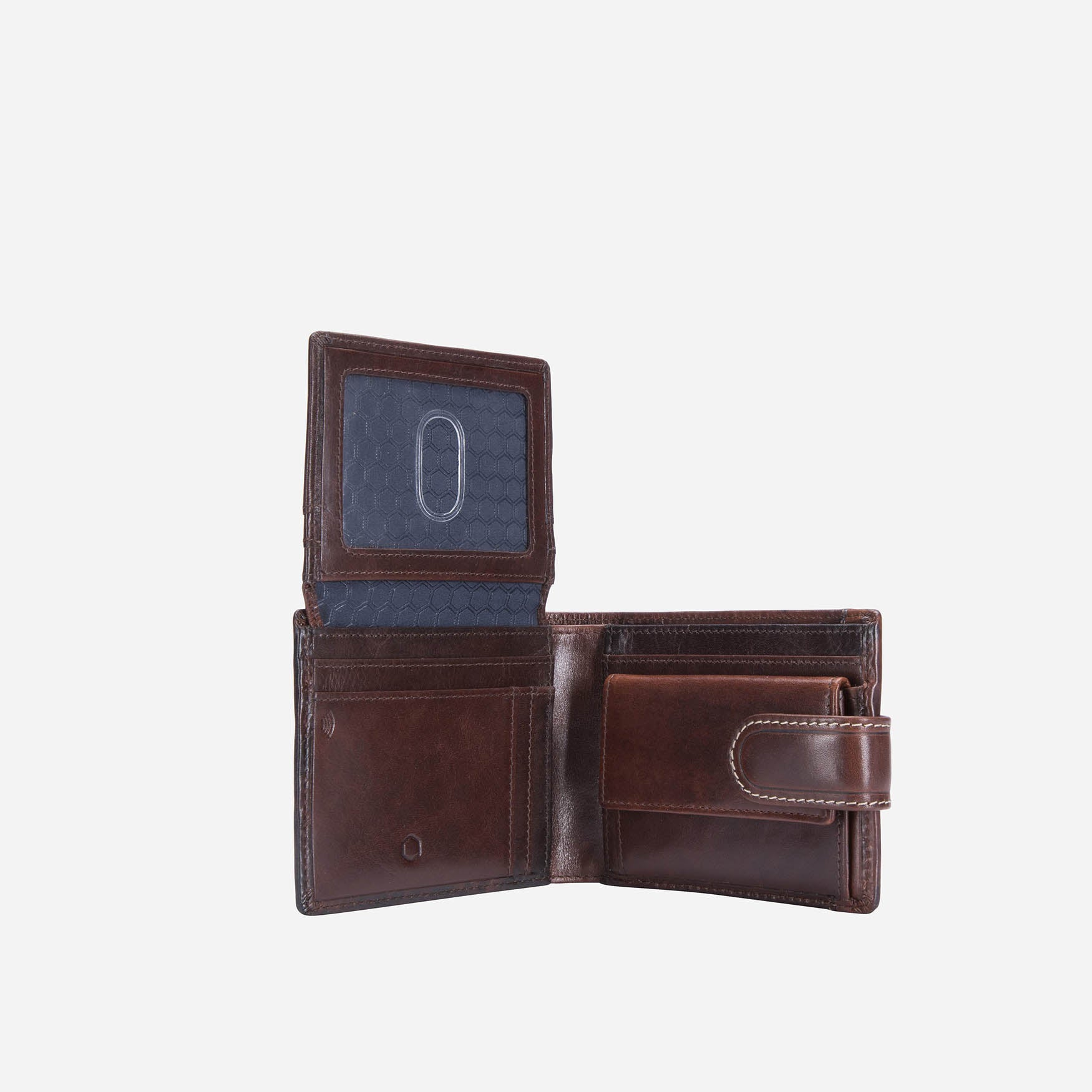 Billfold Wallet With Coin And Tab Closure, Coffee - Jekyll and Hide SA