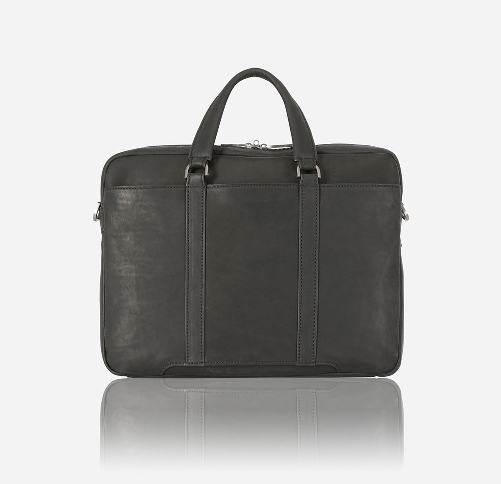 Leather Briefcase, Black - Jekyll and Hide SA