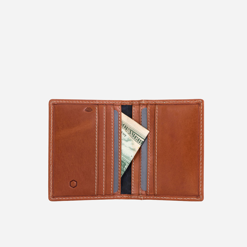Slim Leather Billfold Card Holder, Tan - Jekyll and Hide SA