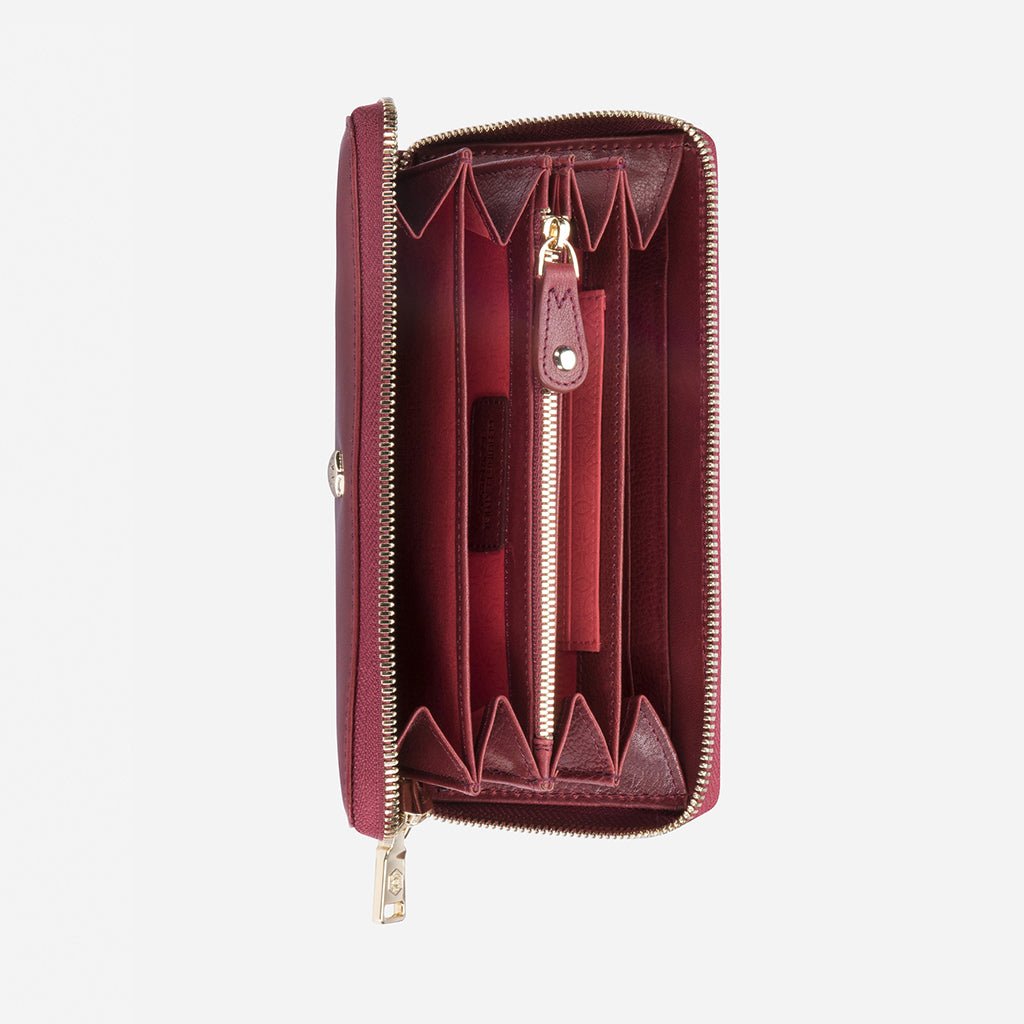 Large Classic Zip Around Purse, Red - Jekyll and Hide SA