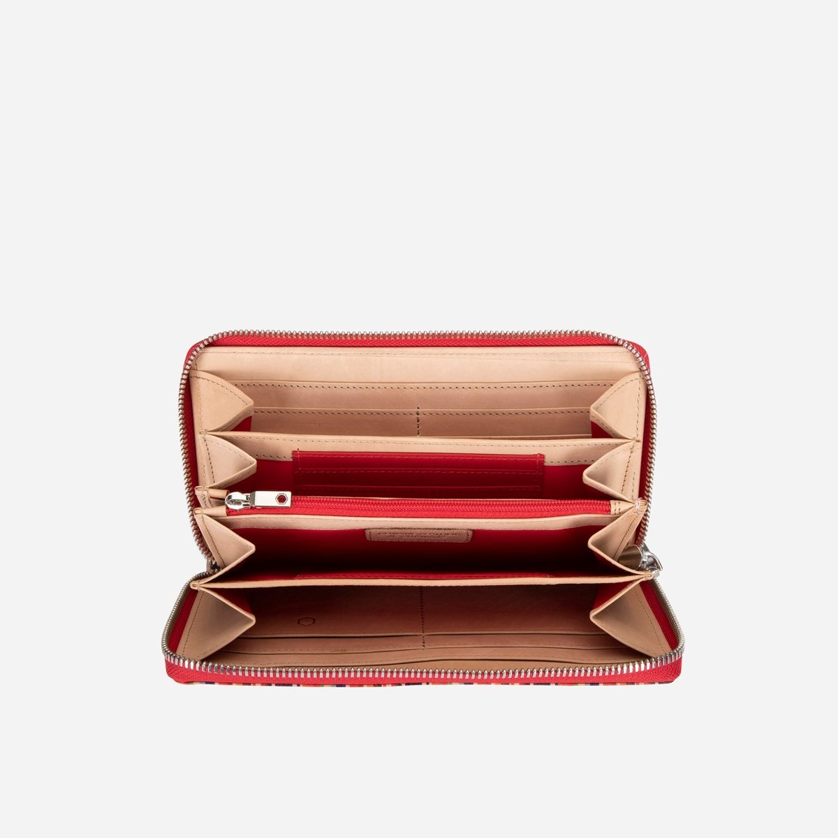 Large Multi-Compartment Leather Purse