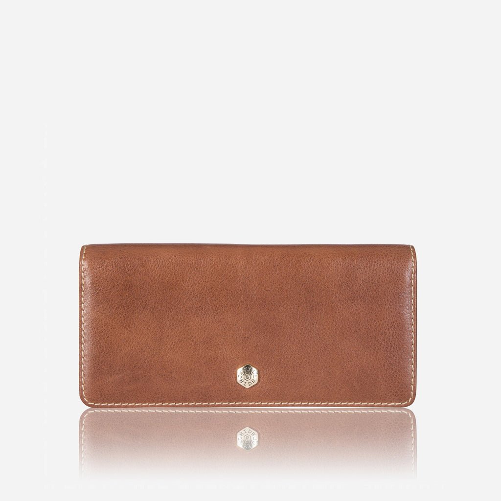 Large Ladies Multi-Compartment Leather Purse, Tan - Jekyll and Hide SA