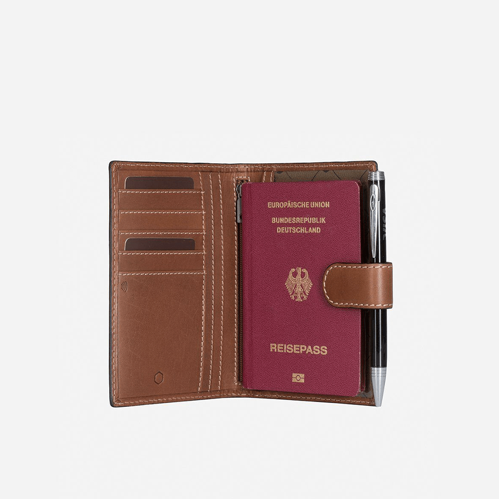 Mocha Leather Passport Wallet Travel in Style Jekyll Hide Mocha