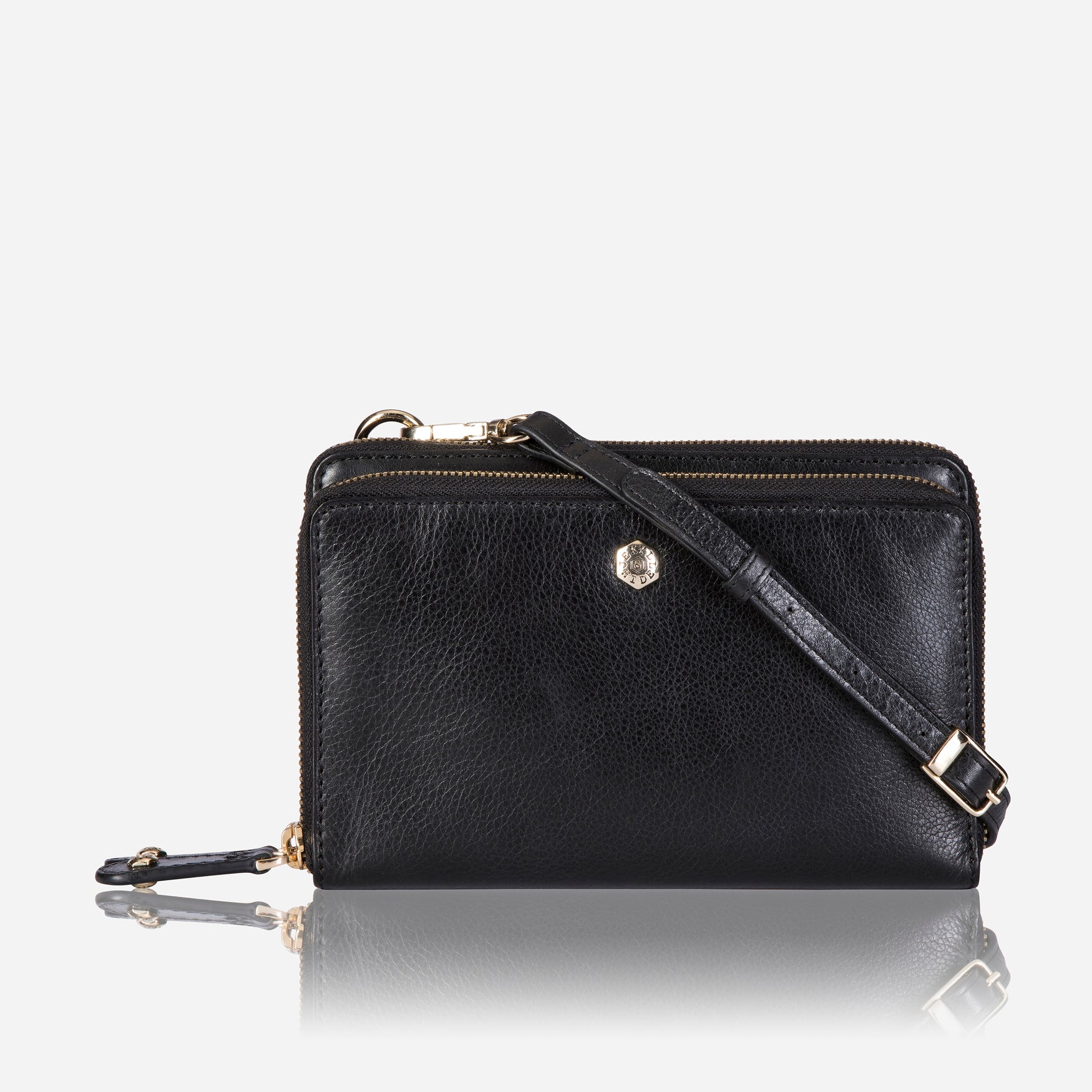 Ladies Purse with Detachable Strap, Black - Jekyll and Hide SA