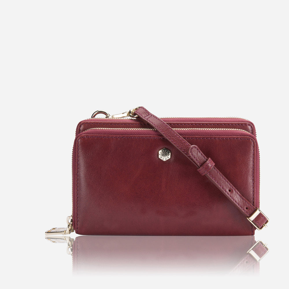 Ladies Purse with Detachable Strap, Red | Jekyll & Hide Leather SA