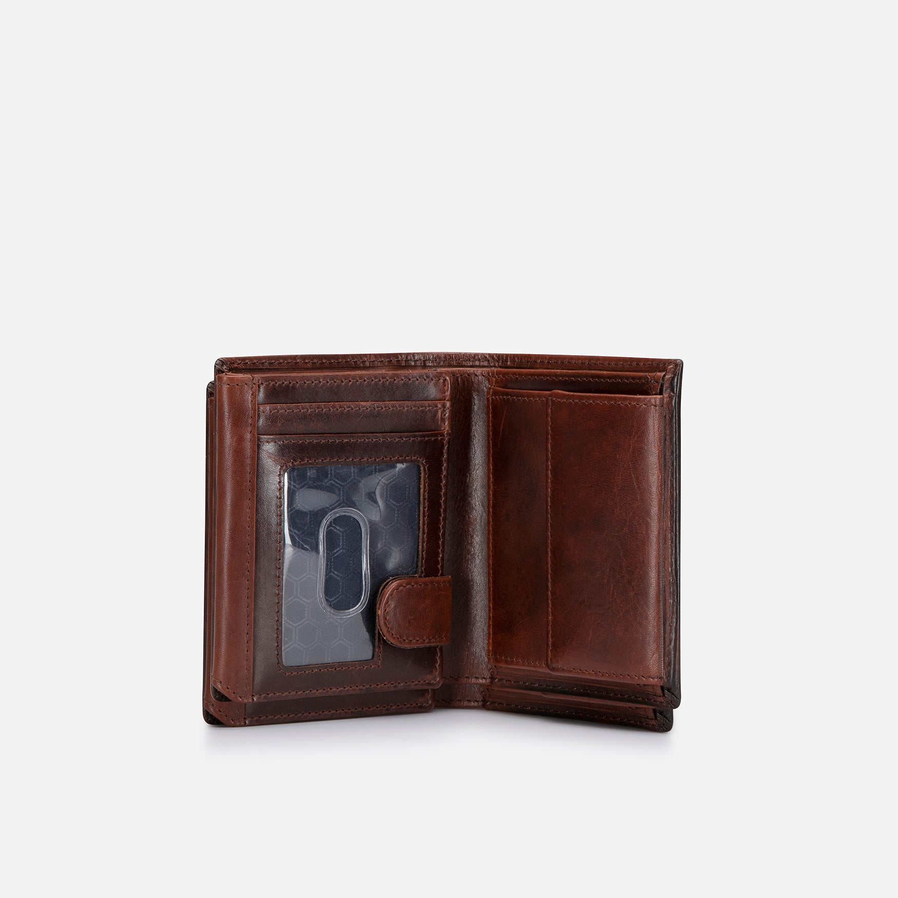 Oxford Billfold Wallet with ID Window, Coffee
