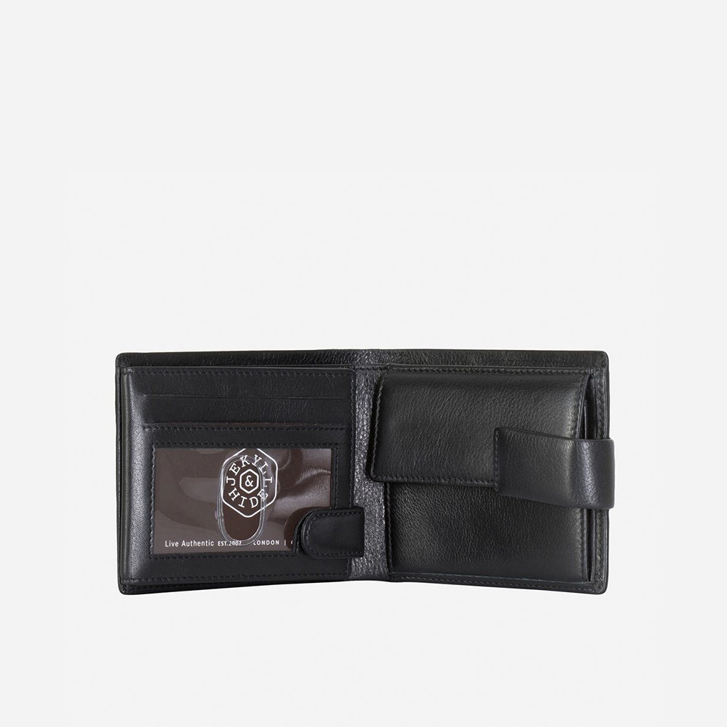 Trifold Leather Wallet, Black - Jekyll and Hide SA