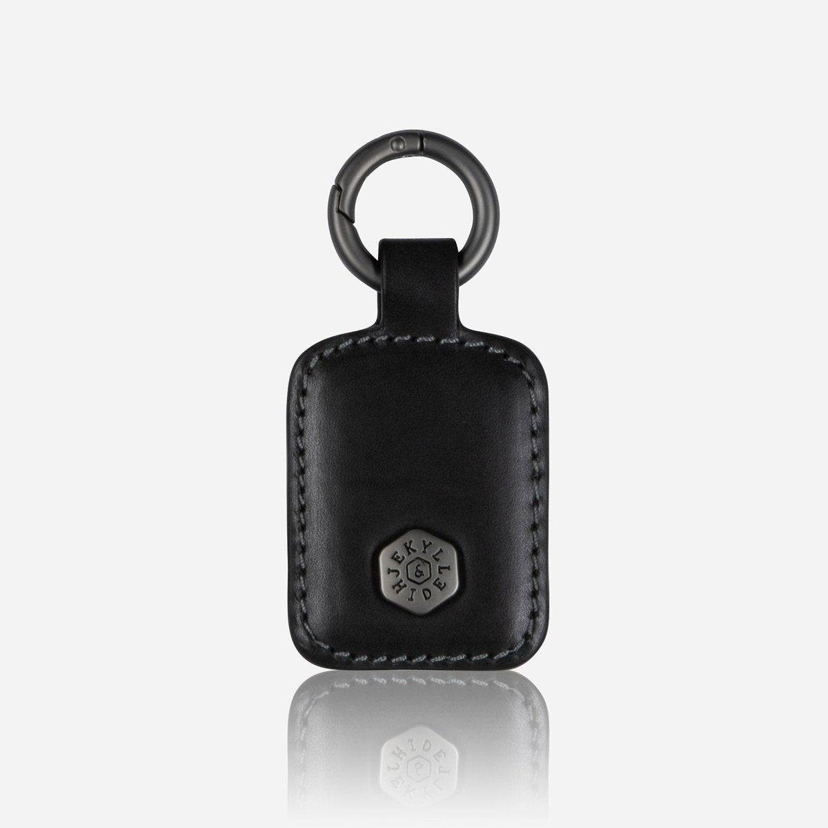 Black Leather Keyring With Beads Kia STINGER BLACK Leather Keyring
